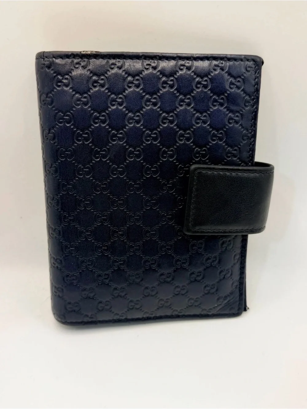 Gucci Guccissima Leather Agenda Planner Wallet Black Men’s Organizer
